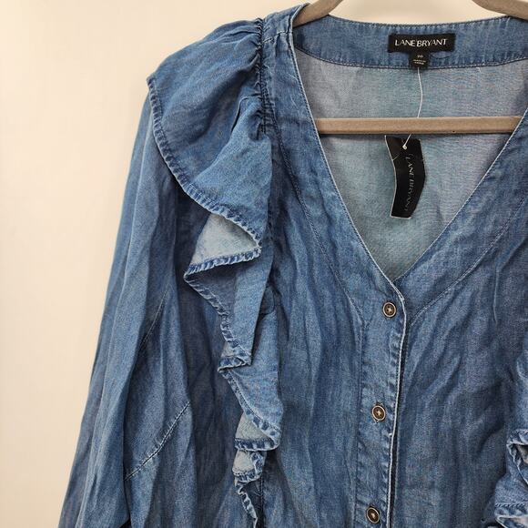 New NWT Lane Bryant Chambray Denim Button Down Size 20 - Picture 4 of 8